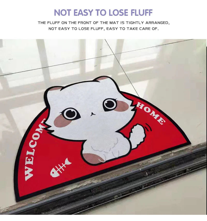 Semicircular Cartoon Door Mat Welcome Entrance Rugs for Home Small Carpet for Bedroom Bathroom Floor Doormats Non-Slip Pet Pads