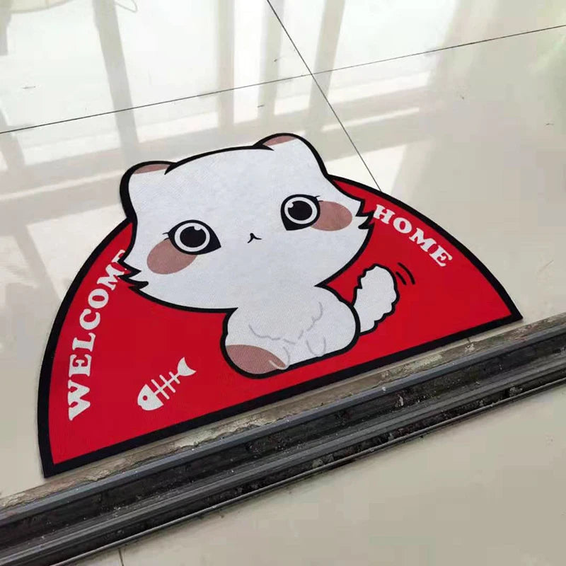 Semicircular Cartoon Door Mat Welcome Entrance Rugs for Home Small Carpet for Bedroom Bathroom Floor Doormats Non-Slip Pet Pads