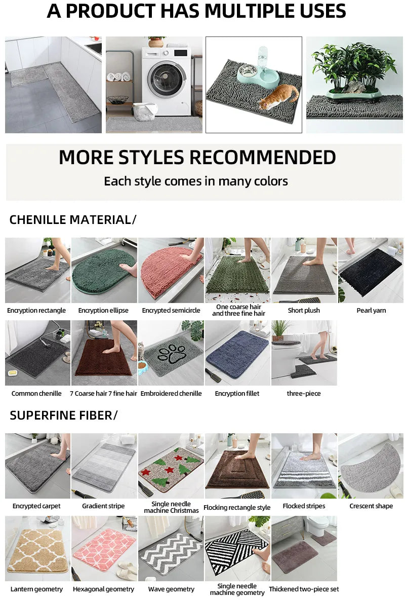 Thin Non-slip Floor Rug Mat, Durable Welcome Doormat Outdoor Entrance Mat, Welcome Mat, Machine Washable, Suitable for Family,