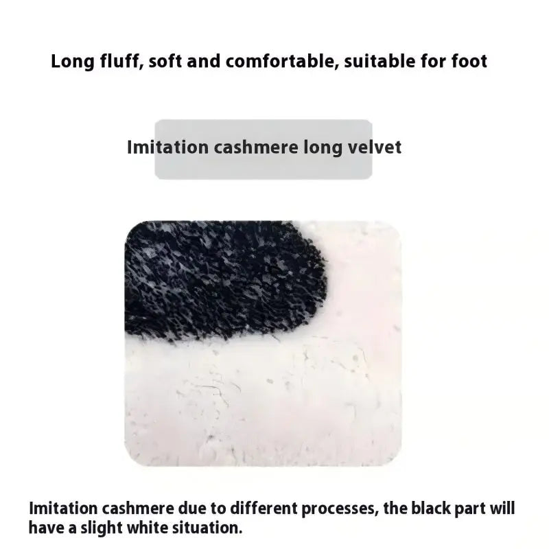 VIKAMA Ins Style Black And White Imitation Cashmere Carpet Comfort Insulation Porch Entry Carpet Bathroom Door Carpet Home Decor