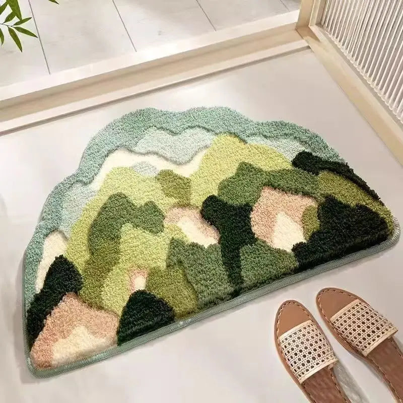 Fruit watermelon suction bathroom carpet imitation cashmere toilet floor mat household non-slip