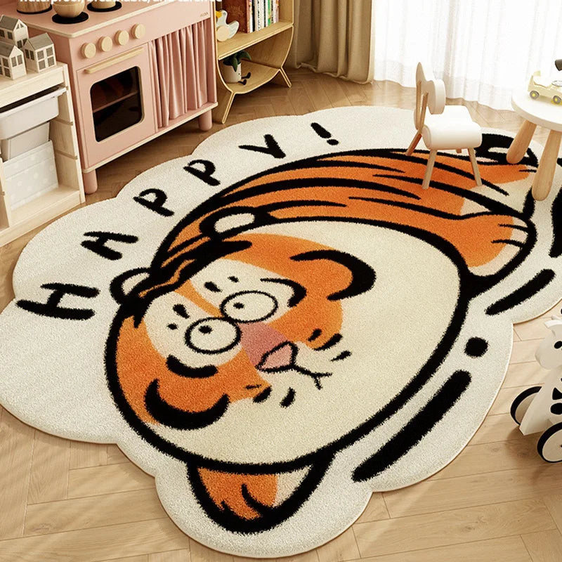 VIKAMA Cartoon Cute Imitation Cashmere Carpet Living Room Bedroom Bedside Children's Room Easy To Care Carpet Home Decoration