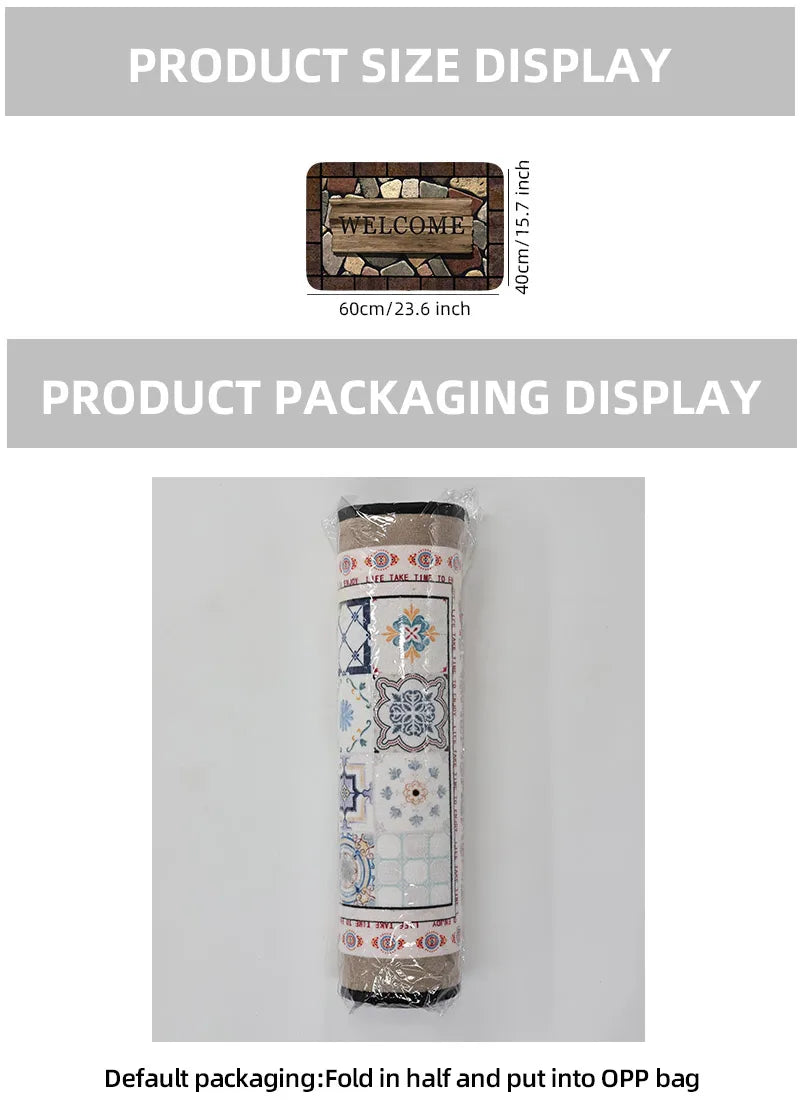 1pc Floral & Letter Graphic Door Mat Doormat Carpets Rug Carpet Bath Kitchen Garden Anti-Slip Small Home Kitchen Welcome Mats