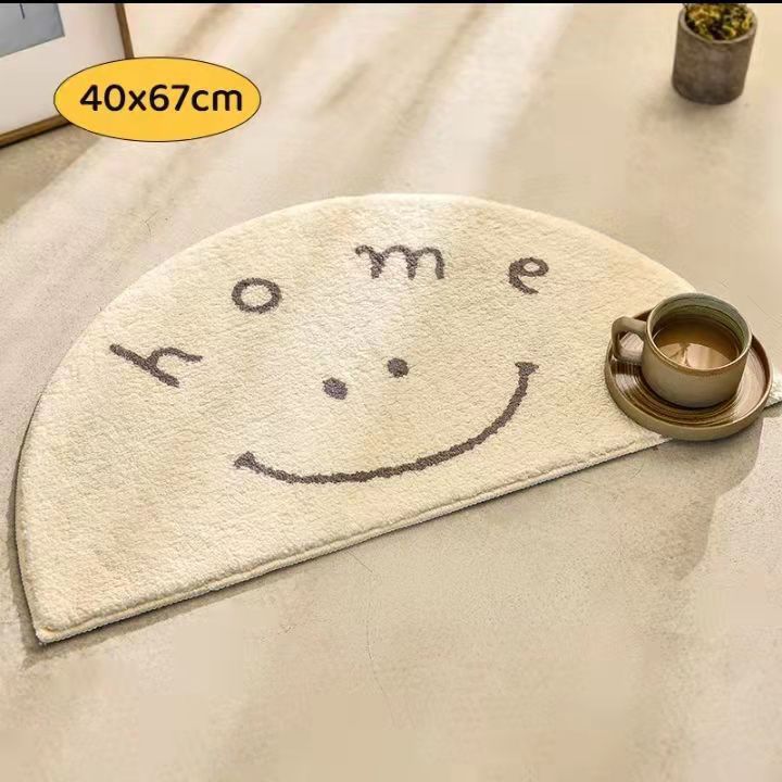 Nordic Flower Rug Cartoon Decor Carpet for Living Room Bedroom Bedside Area Rug  Smile Floor Mat Non-slip Bath Mat