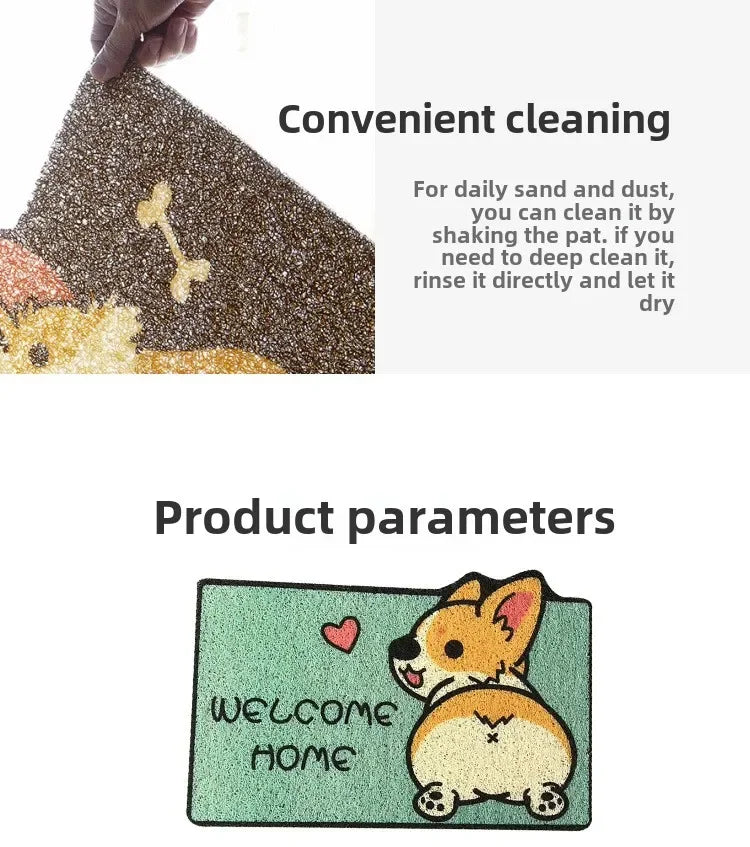Cartoon Welcome Entrance Doormat Carpet Kitchen Corridor Non-slip Cat Dog Pet Floor Mat Suitable for Home Bathroom Living Room