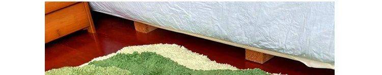 Garden Moss Hand Tufted Area Rug, Bedroom Bedside Rugs, Flocked Art Deco Carpet, Thickened Microfiber Floor Mat, Super Soft