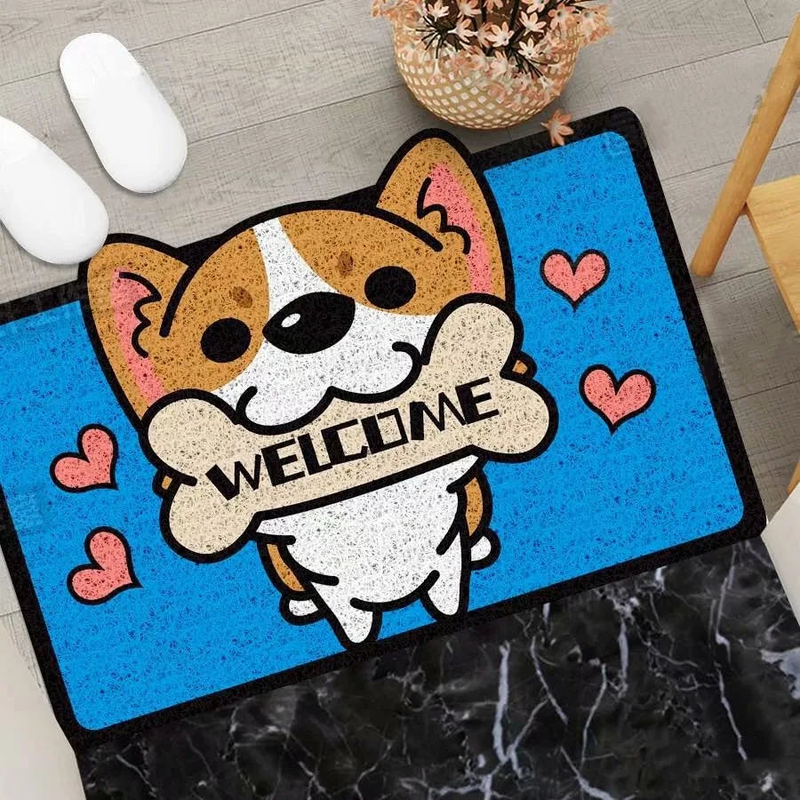 Cartoon Semicircular Carpet Entrance Mat Silk Circle Pet Mat Home Small Carpet Bedroom Bathroom Nonslip Doormat Dustproof Carpet