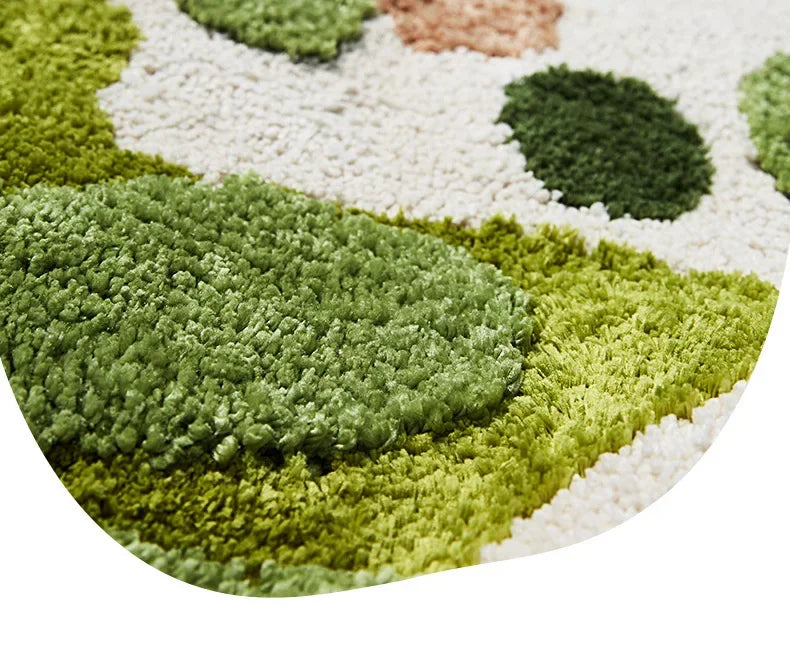 Household Moss Imitation Cashmere Coffee Table Rug Shaped Thicken Bedroom Bedside Mat Non-slip Absorbent Living Room Carpet