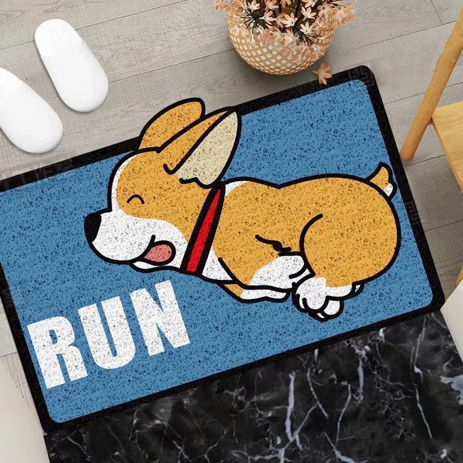 Cartoon Semicircular Carpet Entrance Mat Silk Circle Pet Mat Home Small Carpet Bedroom Bathroom Nonslip Doormat Dustproof Carpet