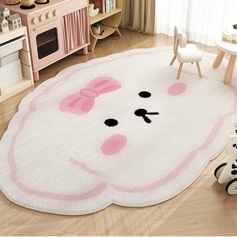 VIKAMA Cartoon Cute Imitation Cashmere Carpet Living Room Bedroom Bedside Children's Room Easy To Care Carpet Home Decoration