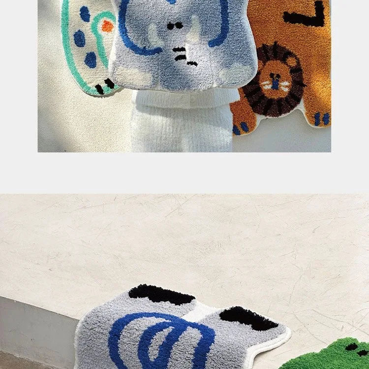 Vikama Cartoon Animal Imitation Cashmere Rug Comfortable Soft Bedroom Bed Blanket Housewarming Children Gift Home Decor
