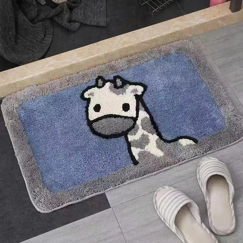 Cartoon Floor Mat, Bathroom, Water Absorption, Household Toilet, Doorstep, Bathroom, Non Slip Entrance Mat, Bedroom Carpet