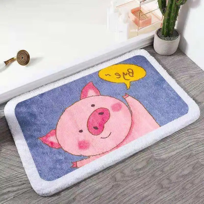 Bathroom Mat Cartoon Washable Cute Water Absorbent Non-slip Quick Dry Home Textile Bedroom Soft Household Doormats Decor New