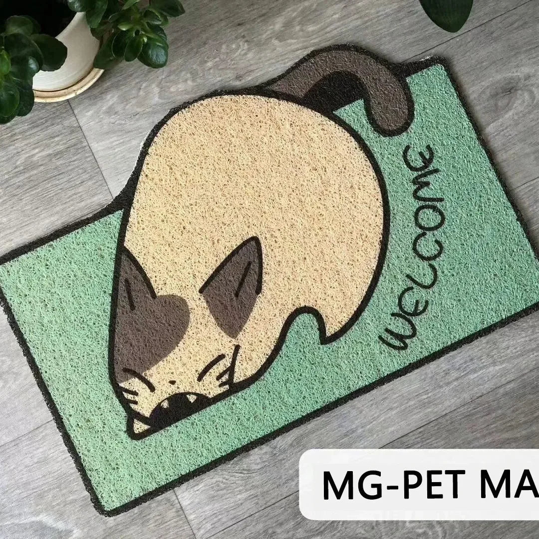 Cartoon Welcome Entrance Doormat Carpet Kitchen Corridor Non-slip Cat Dog Pet Floor Mat Suitable for Home Bathroom Living Room