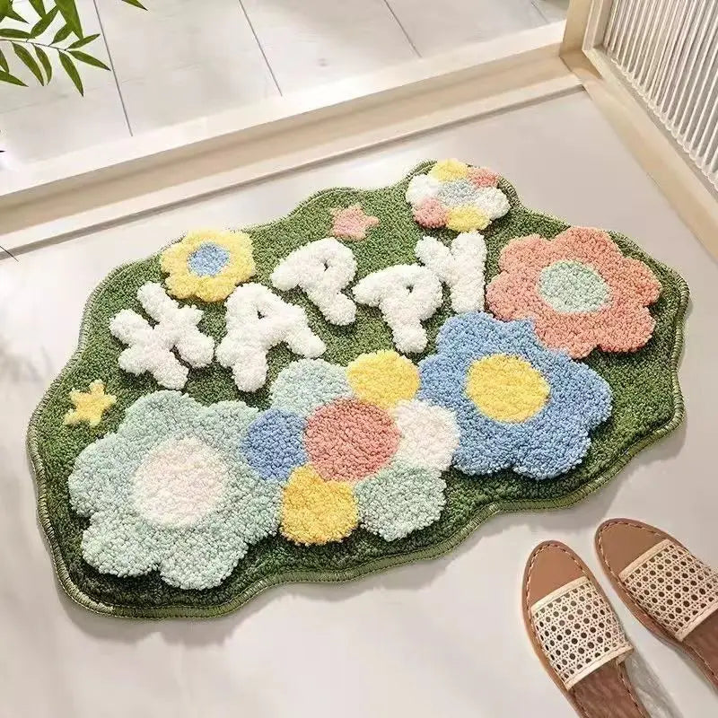 Fruit watermelon suction bathroom carpet imitation cashmere toilet floor mat household non-slip