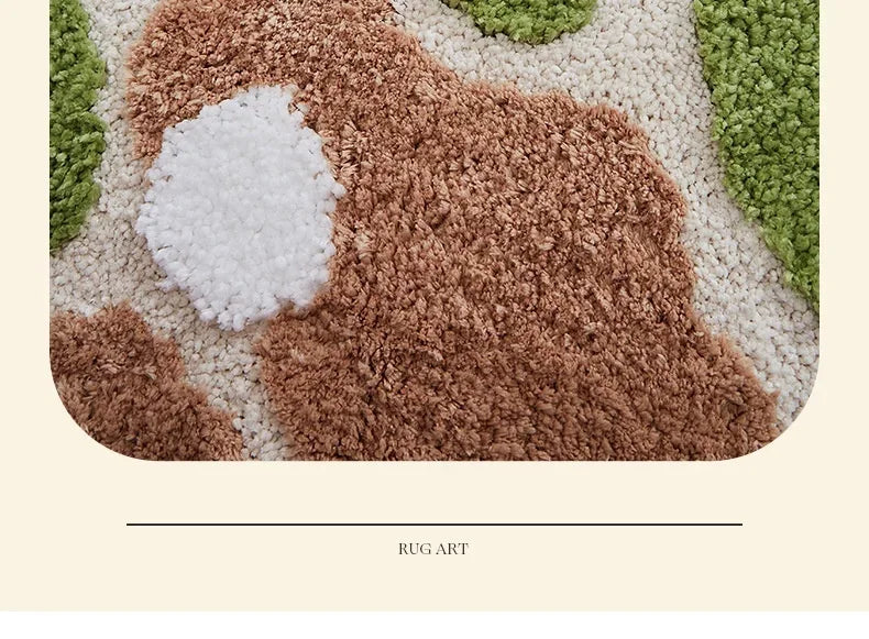 Household Moss Imitation Cashmere Coffee Table Rug Shaped Thicken Bedroom Bedside Mat Non-slip Absorbent Living Room Carpet