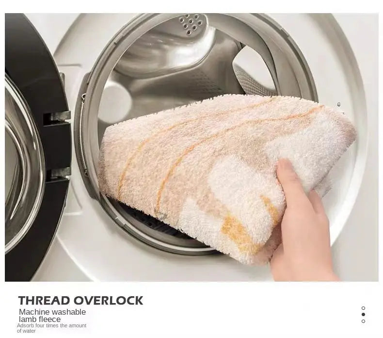 VIKAMA Cartoon Flower Faux Wool Bath Mat - Soft, Non-Slip, Absorbent, Cute Decor for Girls Bedroom, Sofa & Coffee Table