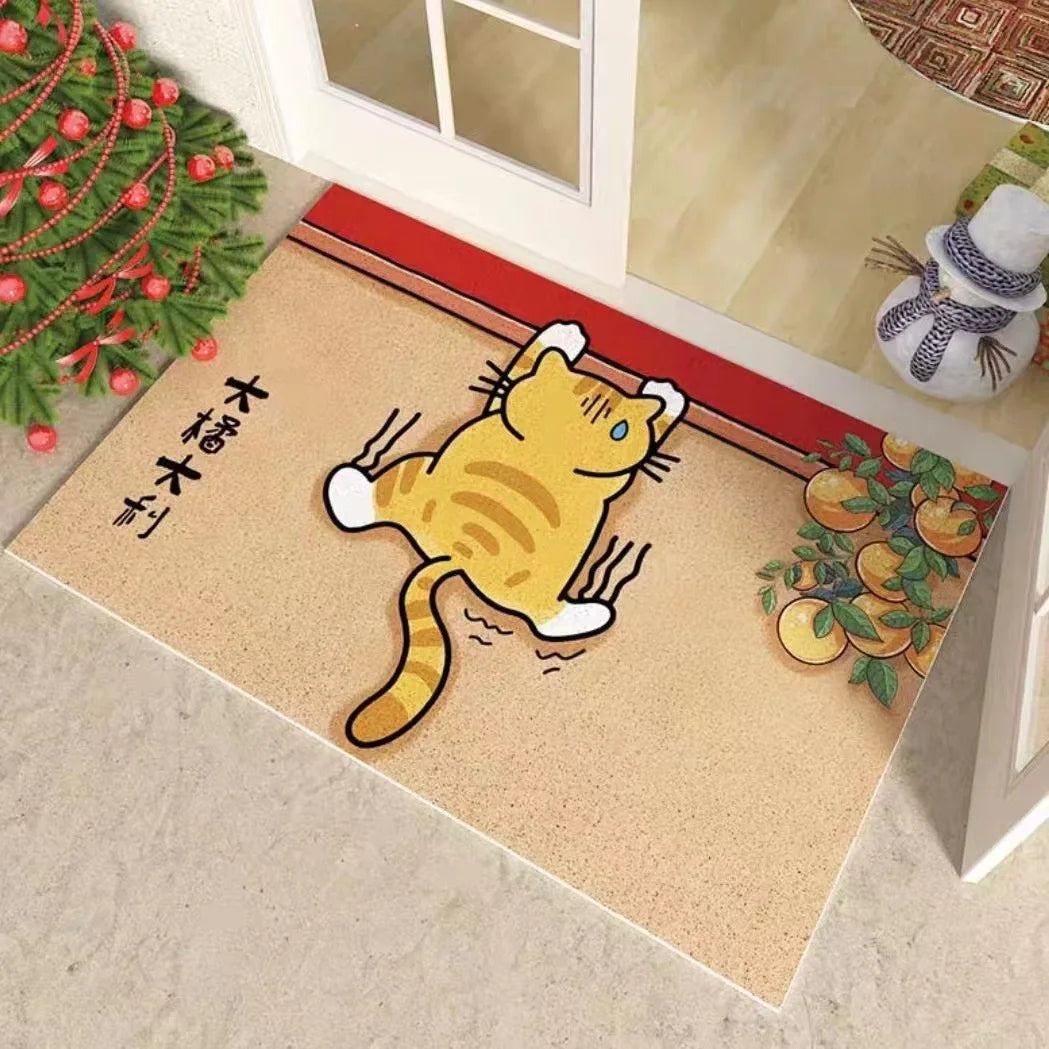 40x60cm Carton Animal Cat & Dog Welcome Door Entrance Mat Remove Dust & Water Carpet for Indoor & Outdoor
