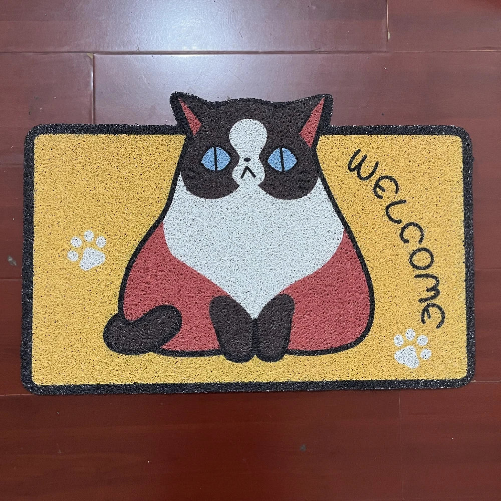 Welcome Doormat Entrance Hallway Printed Cartoon Corgi Non-Slip Floor Mats Front Doormats Outdoor Rugs  Bedroom Kitchen Carpets