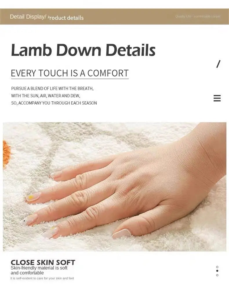 VIKAMA Cartoon Flower Faux Wool Bath Mat - Soft, Non-Slip, Absorbent, Cute Decor for Girls Bedroom, Sofa & Coffee Table