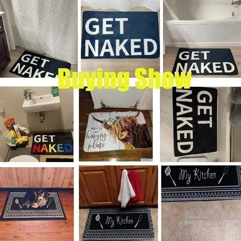 Cartoon Cat Pattern Mat Non-slip Easy To Clean Rug Wrinkle-Resistant Doormat Outdoor Entrance Floor Decorative Washable Carpet