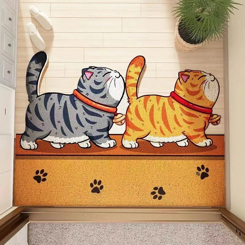 40x60cm Carton Animal Cat & Dog Welcome Door Entrance Mat Remove Dust & Water Carpet for Indoor & Outdoor