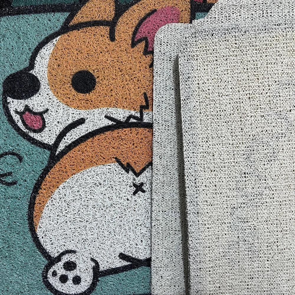 Welcome Doormat Entrance Hallway Printed Cartoon Corgi Non-Slip Floor Mats Front Doormats Outdoor Rugs  Bedroom Kitchen Carpets