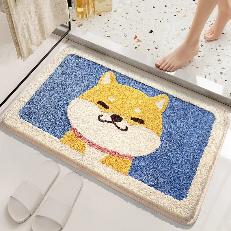 Cute Bedroom Rug Soft Living Room Carpet Non Slip Bathroom Floor Mat Faux Cashmere Entrance Doormat Bath Mat Room Decor