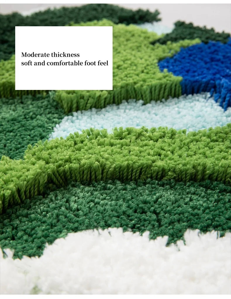 Thicken Moss Tufted Doormat Forest Aesthetics Kitchen Carpet Anti Slip Bath Mat Home Decor Entrance/Hallway Room Rug Customized