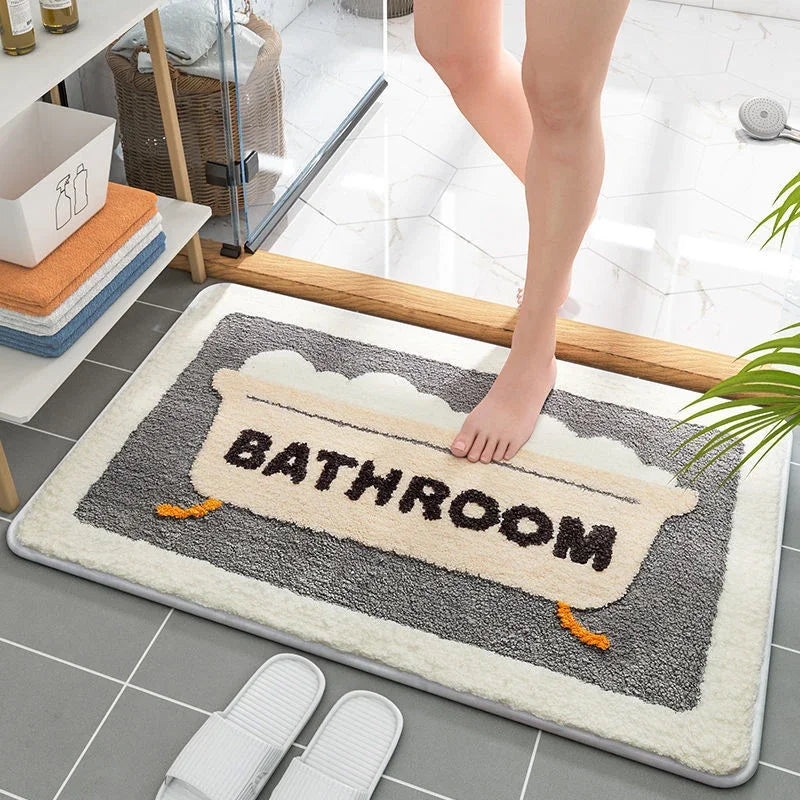 Cute Bedroom Rug Soft Living Room Carpet Non Slip Bathroom Floor Mat Faux Cashmere Entrance Doormat Bath Mat Room Decor
