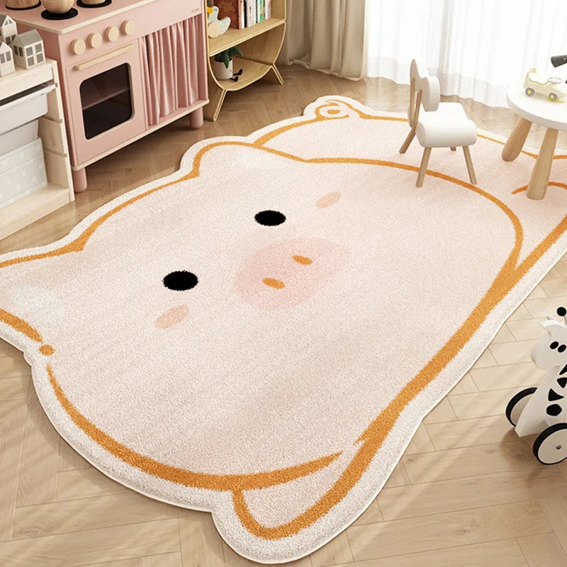 VIKAMA Cartoon Cute Imitation Cashmere Carpet Living Room Bedroom Bedside Children's Room Easy To Care Carpet Home Decoration