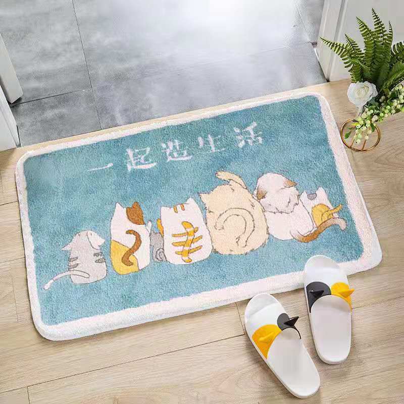 Bathroom Mat Cartoon Washable Cute Water Absorbent Non-slip Quick Dry Home Textile Bedroom Soft Household Doormats Decor New