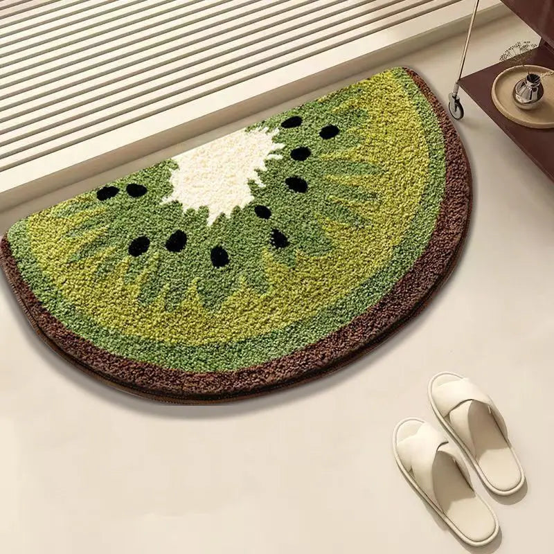 Fruit watermelon suction bathroom carpet imitation cashmere toilet floor mat household non-slip