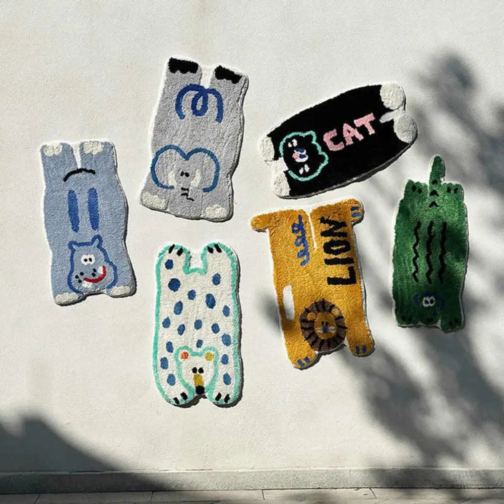 Vikama Cartoon Animal Imitation Cashmere Rug Comfortable Soft Bedroom Bed Blanket Housewarming Children Gift Home Decor