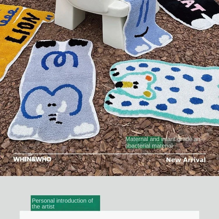 Vikama Cartoon Animal Imitation Cashmere Rug Comfortable Soft Bedroom Bed Blanket Housewarming Children Gift Home Decor