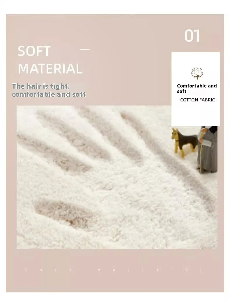 VIKAMA Ins Style Black And White Imitation Cashmere Carpet Comfort Insulation Porch Entry Carpet Bathroom Door Carpet Home Decor