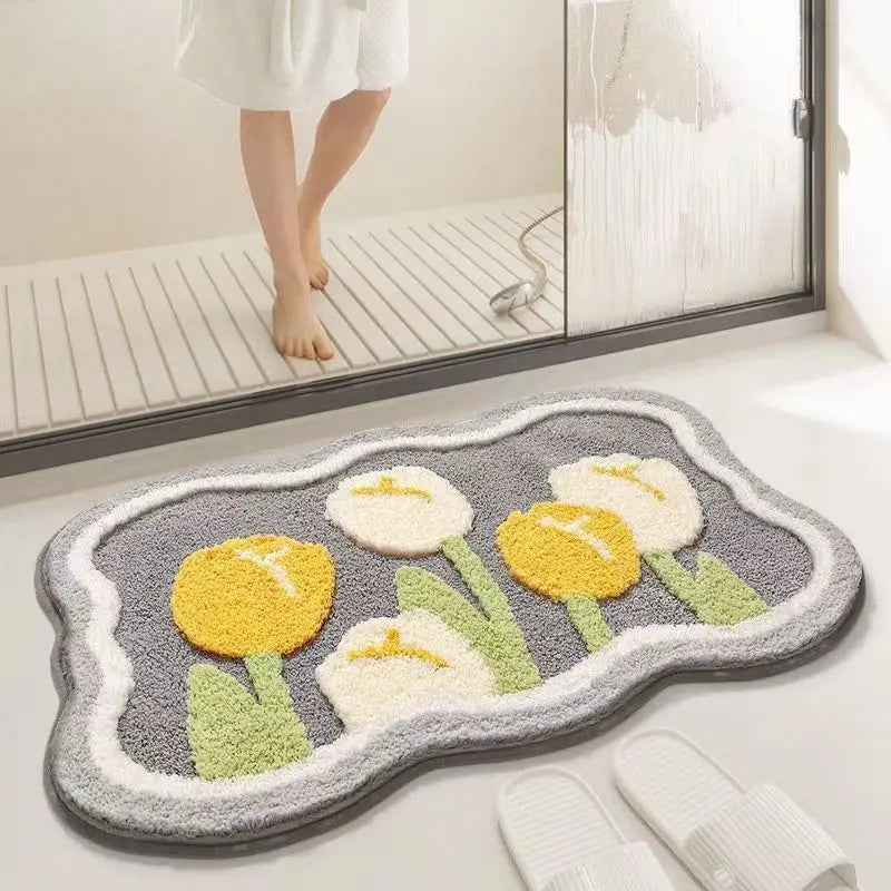 Fruit watermelon suction bathroom carpet imitation cashmere toilet floor mat household non-slip