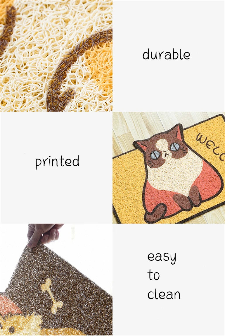 Welcome Doormat Entrance Hallway Printed Cartoon Corgi Non-Slip Floor Mats Front Doormats Outdoor Rugs  Bedroom Kitchen Carpets