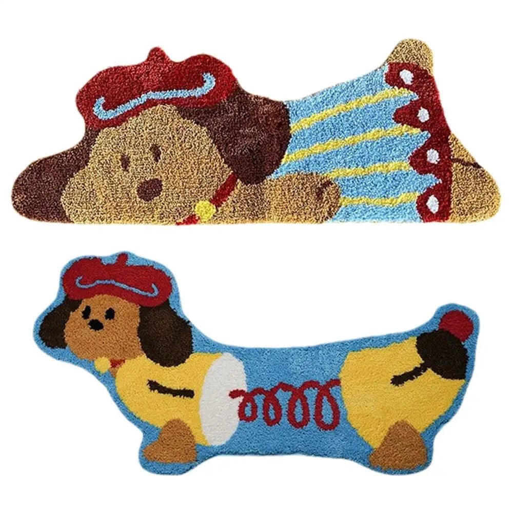 Cat Bathroom Rug Hugging Cat Pattern Plush Bathroom Decor Mat Funny Machine Wash Water Absorbent Thick Shower Rug With Non-Slip