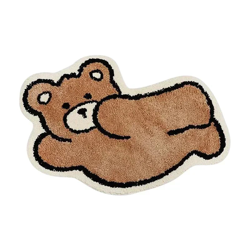Cute Bedroom Rug Soft Living Room Carpet Non Slip Bathroom Floor Mat Faux Cashmere Entrance Doormat Bath Mat Room Decor