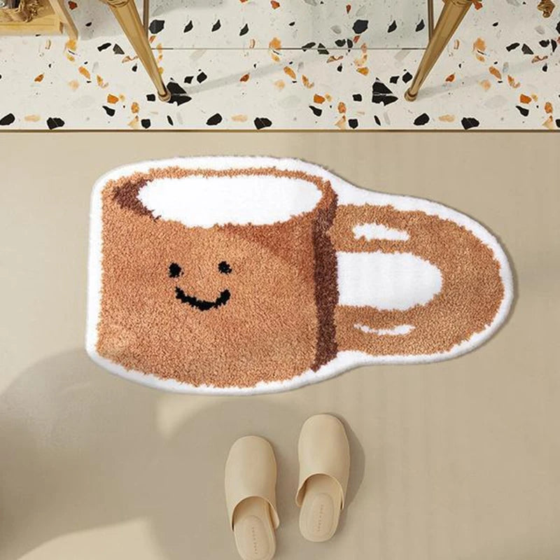 VIKAMA Cute Abnormals Imitation Cashmere Carpet Bathroom Plush Absorbent Mat Home Decoration Living Room Bedroom Door Mat