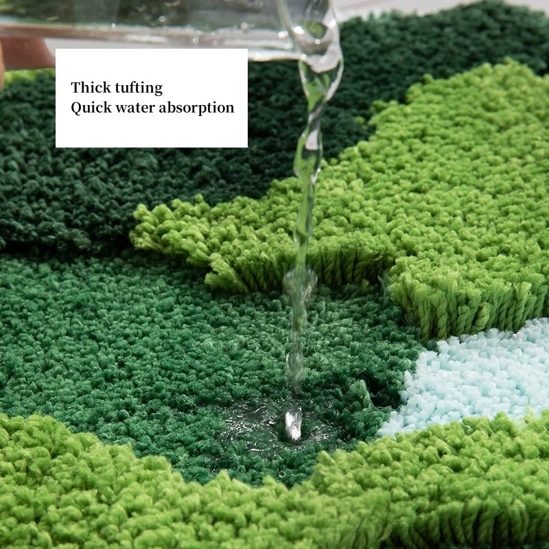Thicken Moss Tufted Doormat Forest Aesthetics Kitchen Carpet Anti Slip Bath Mat Home Decor Entrance/Hallway Room Rug Customized