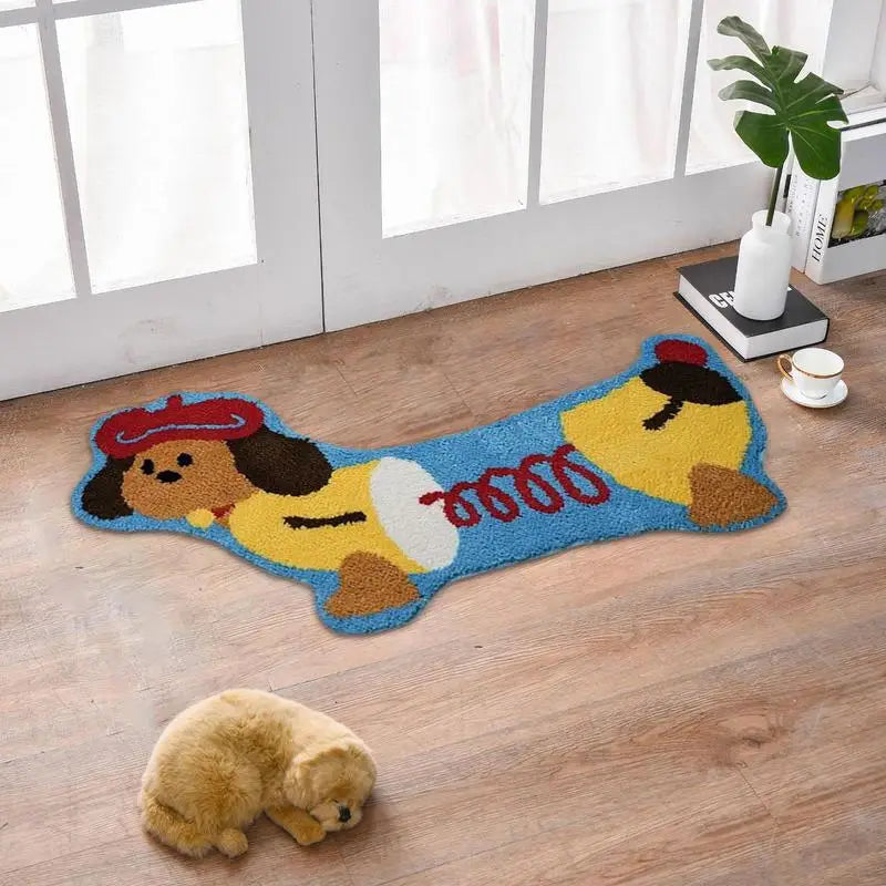Cat Bathroom Rug Hugging Cat Pattern Plush Bathroom Decor Mat Funny Machine Wash Water Absorbent Thick Shower Rug With Non-Slip