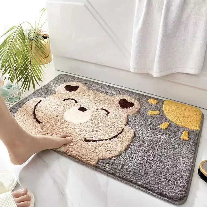 Cute Bedroom Rug Soft Living Room Carpet Non Slip Bathroom Floor Mat Faux Cashmere Entrance Doormat Bath Mat Room Decor