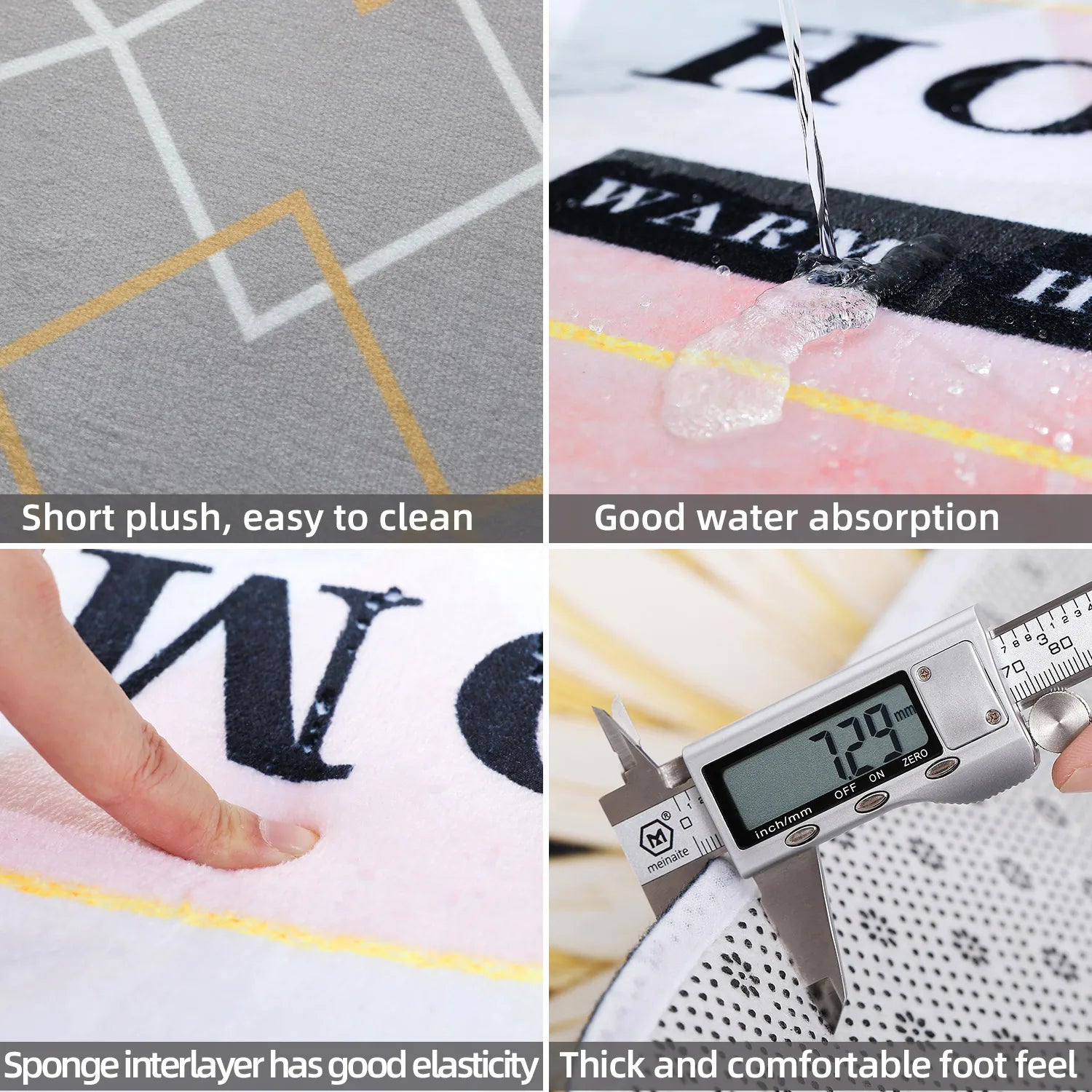 1pc Floral & Letter Graphic Door Mat Doormat Carpets Rug Carpet Bath Kitchen Garden Anti-Slip Small Home Kitchen Welcome Mats