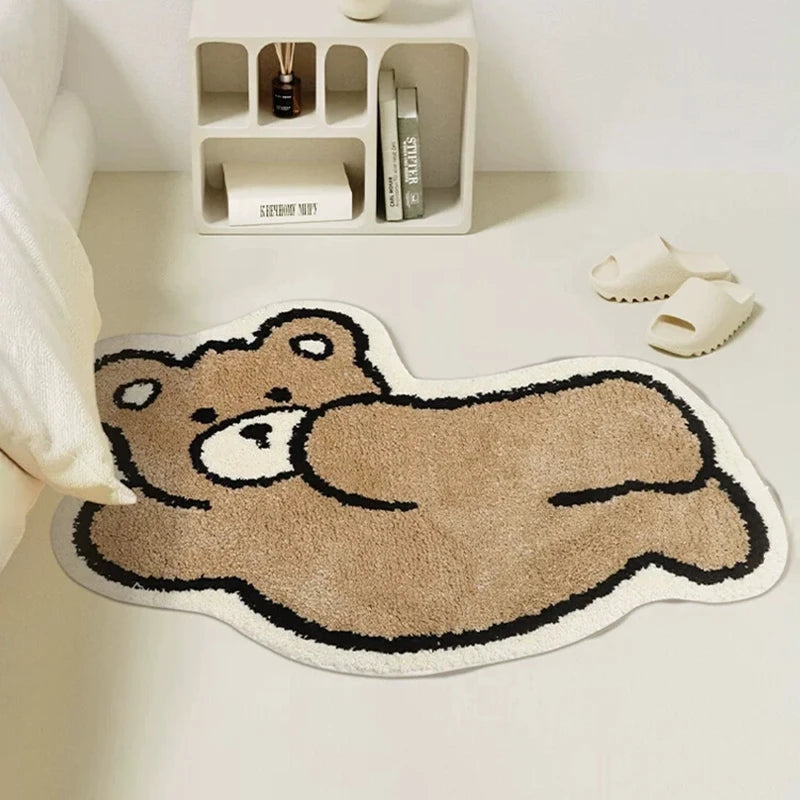 VIKAMA Cute Abnormals Imitation Cashmere Carpet Bathroom Plush Absorbent Mat Home Decoration Living Room Bedroom Door Mat