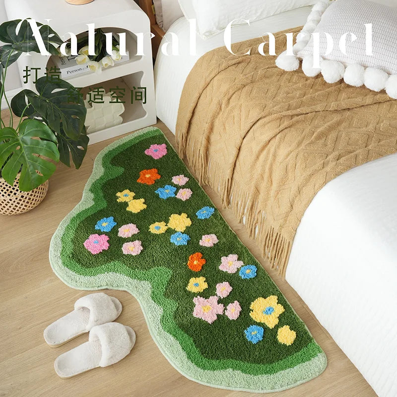 VIKAMA Imitation Cashmere Cute Cartoon Carpet Shaped Rugs Bedside Carpets Home Decor Living Room Sofa Rugs Non-Slip Bedroom Mat