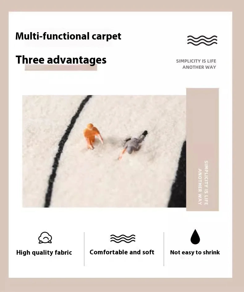 VIKAMA Ins Style Black And White Imitation Cashmere Carpet Comfort Insulation Porch Entry Carpet Bathroom Door Carpet Home Decor