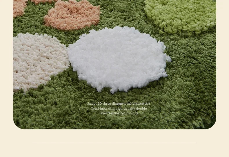 Household Moss Imitation Cashmere Coffee Table Rug Shaped Thicken Bedroom Bedside Mat Non-slip Absorbent Living Room Carpet