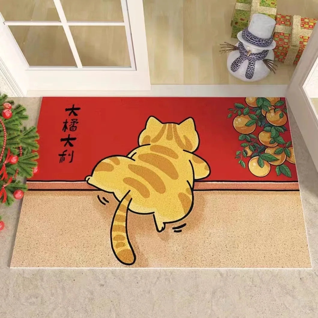 40x60cm Carton Animal Cat & Dog Welcome Door Entrance Mat Remove Dust & Water Carpet for Indoor & Outdoor